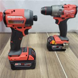 AS-IS MILWAUKEE M18 FUEL 18V Lithium-Ion Brushless Cordless Hammer Drill and Impact Driver Combo Kit (2-Tool) with 2 Batteries