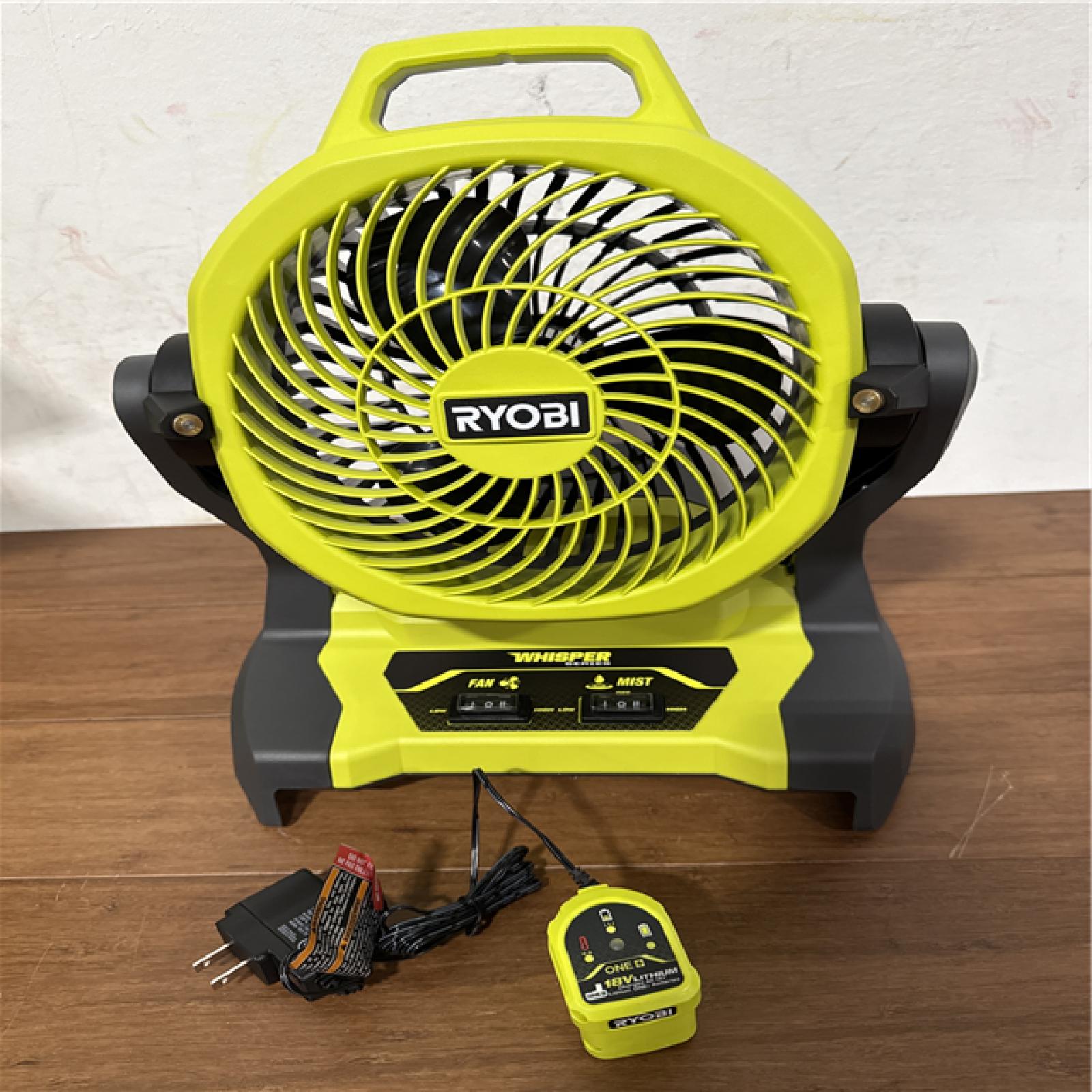 California NEW Ryobi One+ 18V 7.5 Bucket Top Misting Fan Kit  Includes (1) Battery & Charger