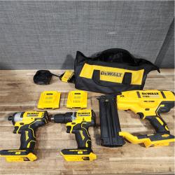 Houston Location AS-IS DEWALT Drill and Impact Nail Gun and Batteries QTY/ 2 with Charger