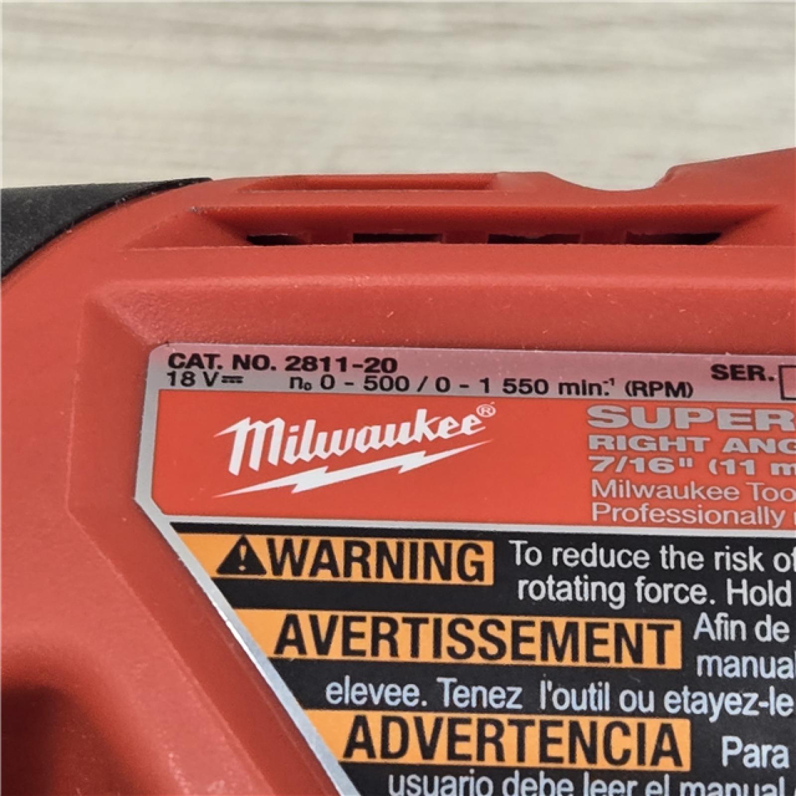 AS-IS Milwaukee M18 FUEL 18V Cordless GEN 2 SUPER HAWG 7/16 in. Right Angle Drill (Tool-Only)