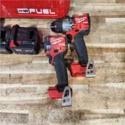 HOUSTON LOCATION - AS - IS Milwaukee FUEL 18V Lithium-Ion Brushless Cordless Hammer Drill and Impact Driver Combo Kit