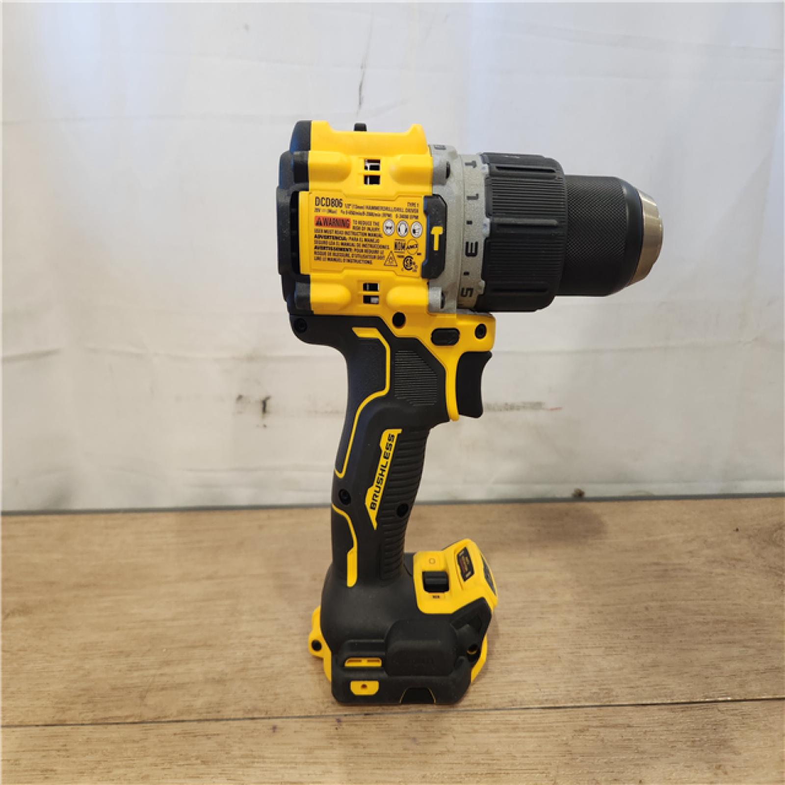 AS-IS- DEWALT 20V XR Brushless Cordless 1/2 in. Hammer Drill (Tool-Only)