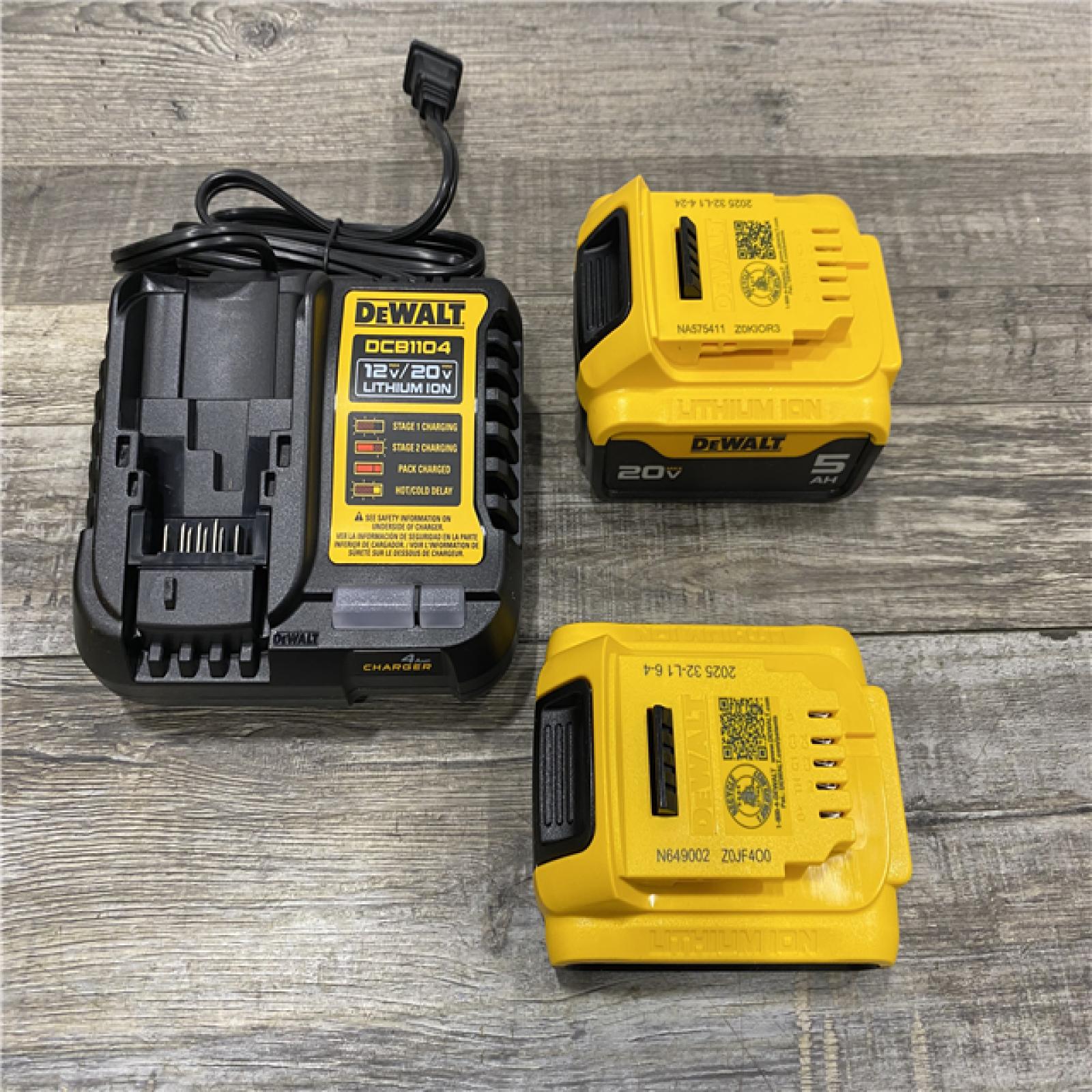 AS-IS DEWALT 20V MAX Lithium-Ion Battery Kit with 5.0Ah and 2.0Ah Battery and Charger