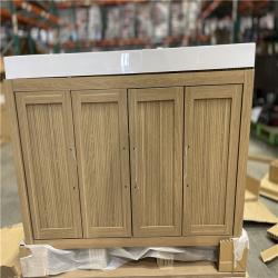 DALASL LOCATION- Glacier Bay Cargrove 48 in. Single Sink Oak Bath Vanity with White Resin Composite Top