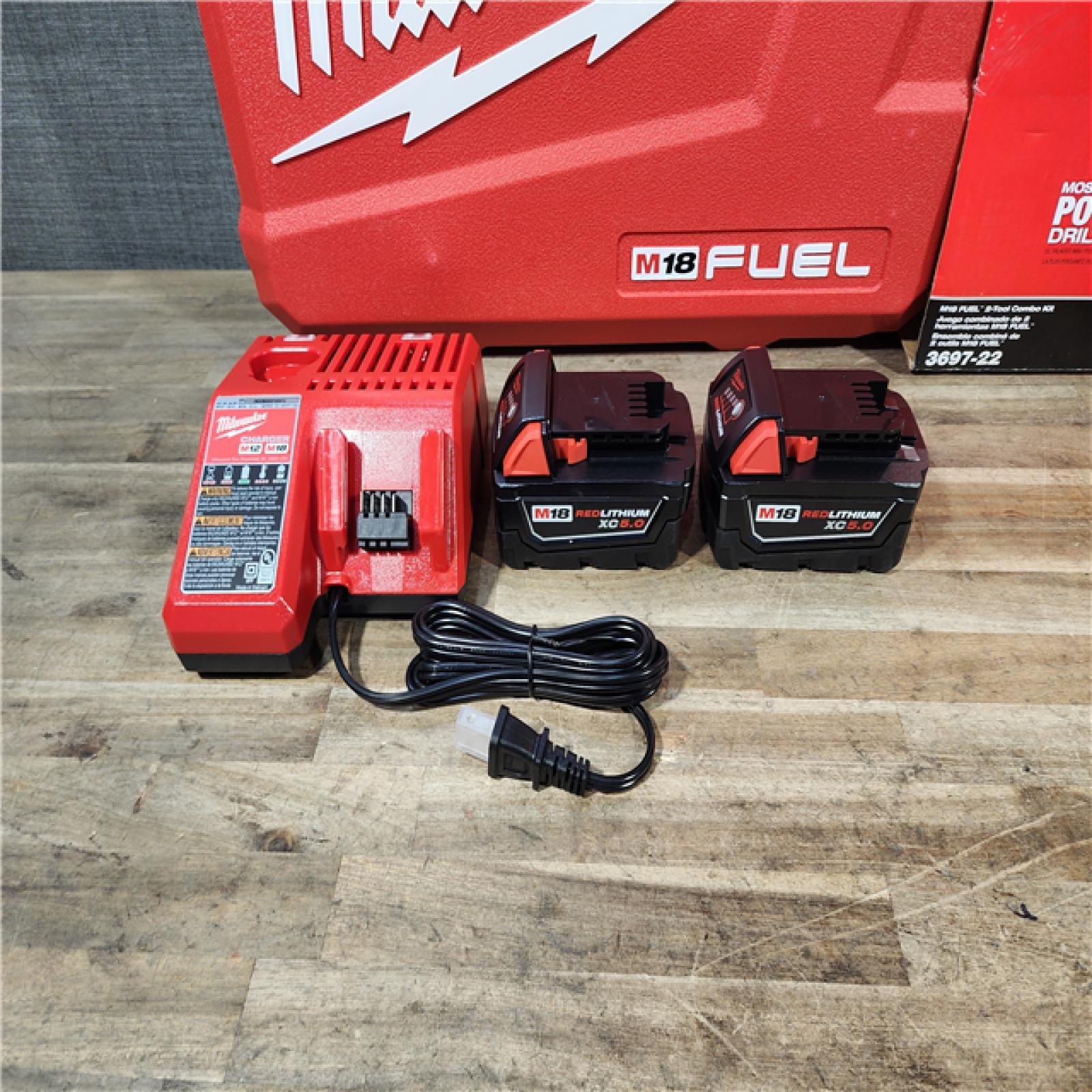 HOUSTON LOCATION - AS-IS (APPEARS LIKE NEW) Milwaukee FUEL 18V Lithium-Ion Brushless Cordless Hammer Drill and Impact Driver Combo Kit