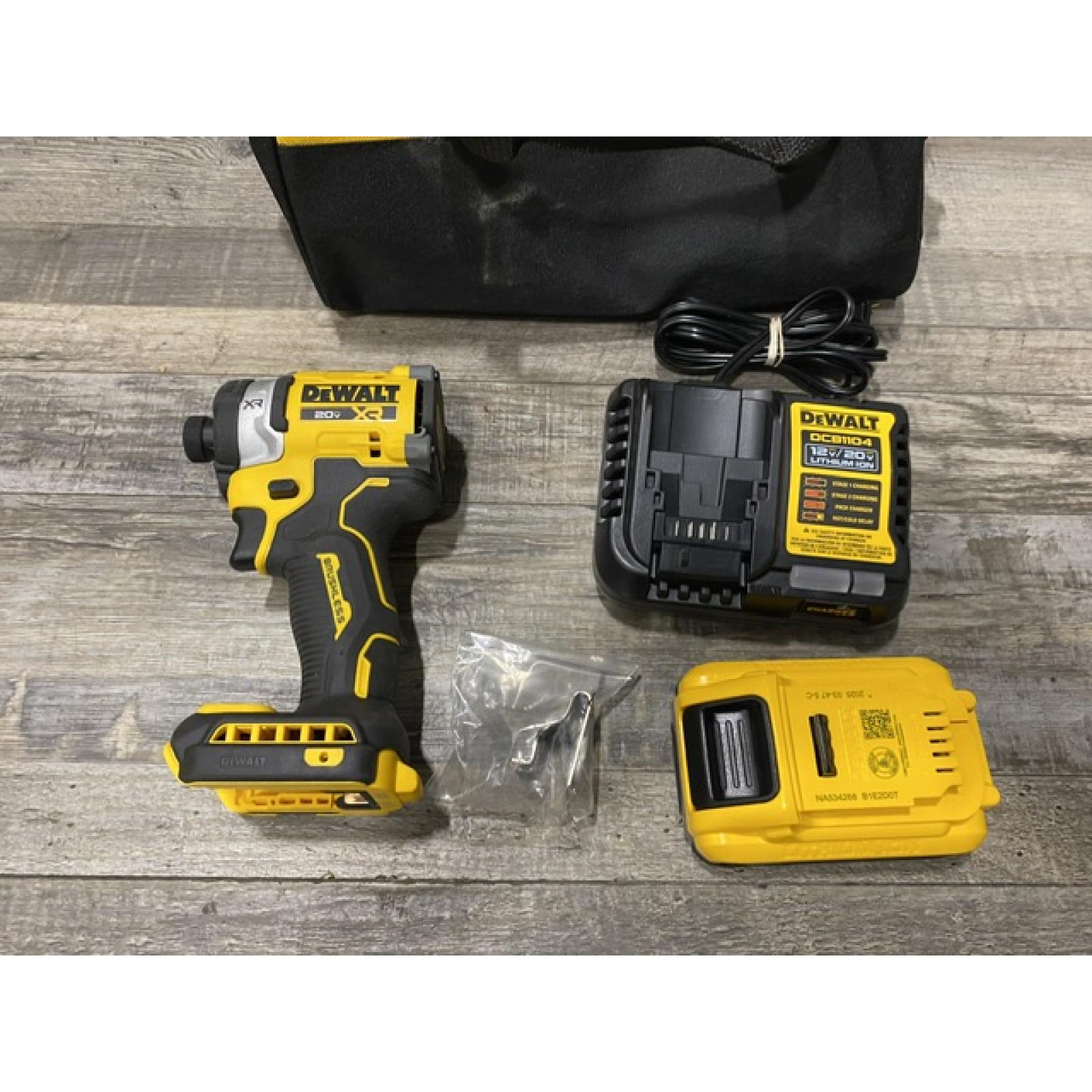 AS-IS DEWALT 20V MAX XR Lithium-Ion Brushless Cordless 3-Speed High Torque 1/4 in. Impact Driver Kit
