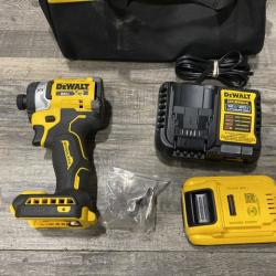 AS-IS DEWALT 20V MAX XR Lithium-Ion Brushless Cordless 3-Speed High Torque 1/4 in. Impact Driver Kit