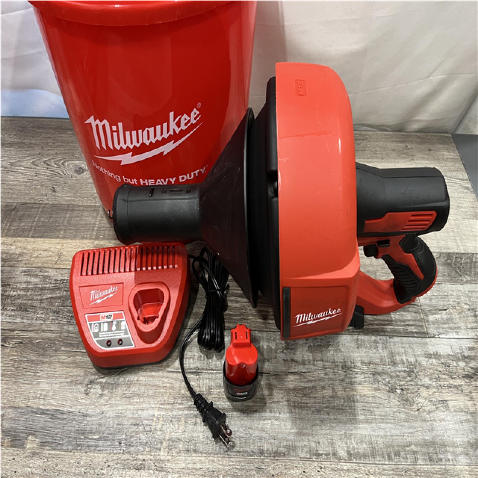 AS-IS Milwaukee 12-V Lithium-Ion Cordless Drain Snake Auger kit