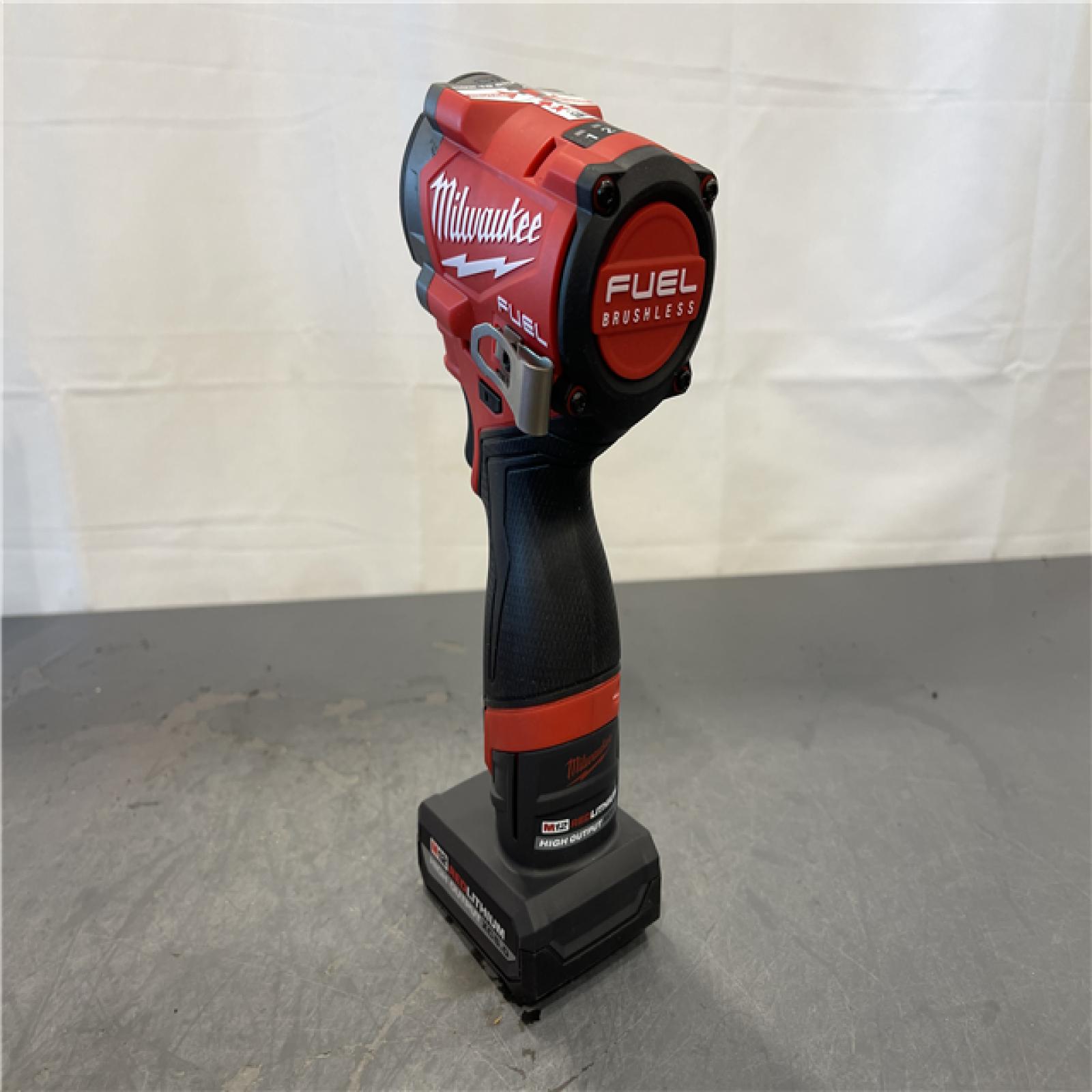 AS-IS - Milwaukee M12 FUEL 12V Li-Ion Brushless Cordless Stubby 3/8 in. Impact Wrench Kit