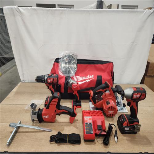 AS-IS- Milwaukee M18 18V Lithium-Ion Cordless 5 Tool Combo Kit