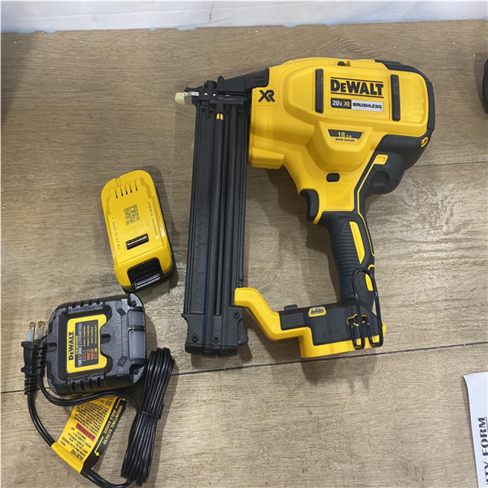 AS-IS DEWALT 20V MAX XR Lithium-Ion Electric Cordless 18-Gauge Brad Nailer (Tool Only)