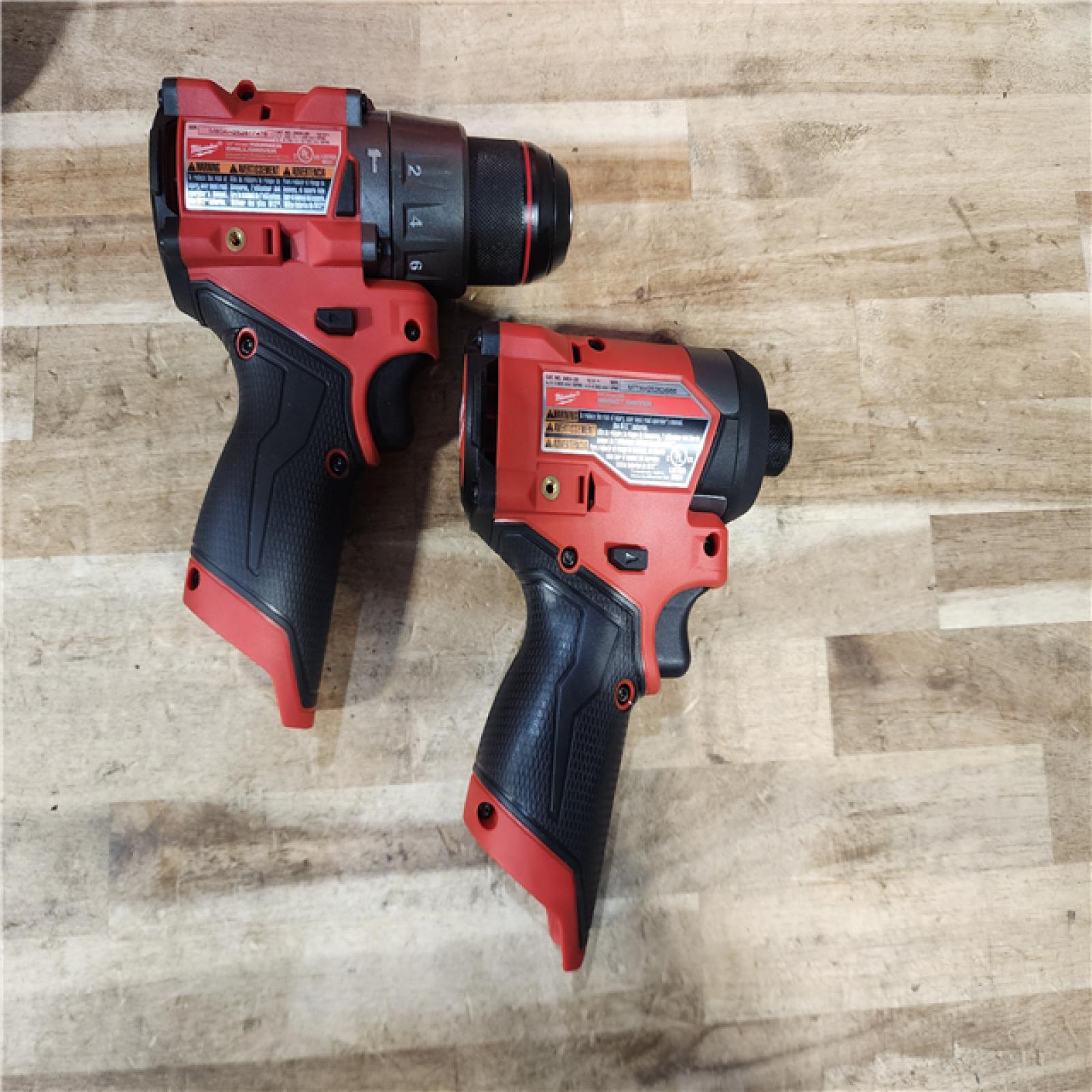 HOUSTON LOCATION - AS-IS Milwaukee FUEL 12-Volt Lithium-Ion Brushless Cordless Hammer Drill and Impact Driver Combo Kit