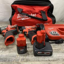 AS-IS Milwaukee FUEL 12-Volt Lithium-Ion Brushless Cordless Hammer Drill and Impact Driver Combo Kit