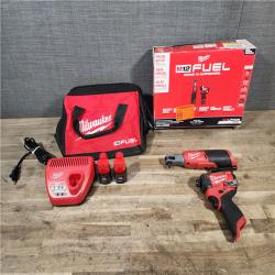 HOUSTON LOCATION - AS-IS Milwaukee M12 FUEL 12V Lithium-Ion Cordless 3/8 in. Ratchet and 1/4 in. Impact Driver Kit
