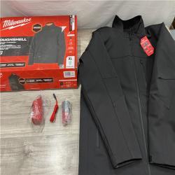 AS-IS Milwaukee Men's X-Large M12 12V Lithium-Ion Cordless TOUGHSHELL Red Heated Jacket with (1) 3.0 Ah Battery and Charger