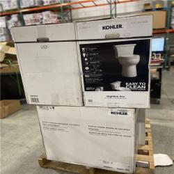 DALLAS LOCATION - KOHLER Highline Arc 12 in. Rough In 1-Piece 1.28 GFP Single Flush Elongated Chair Height Toilet in White with Soft Close Seat - 6 UNITS