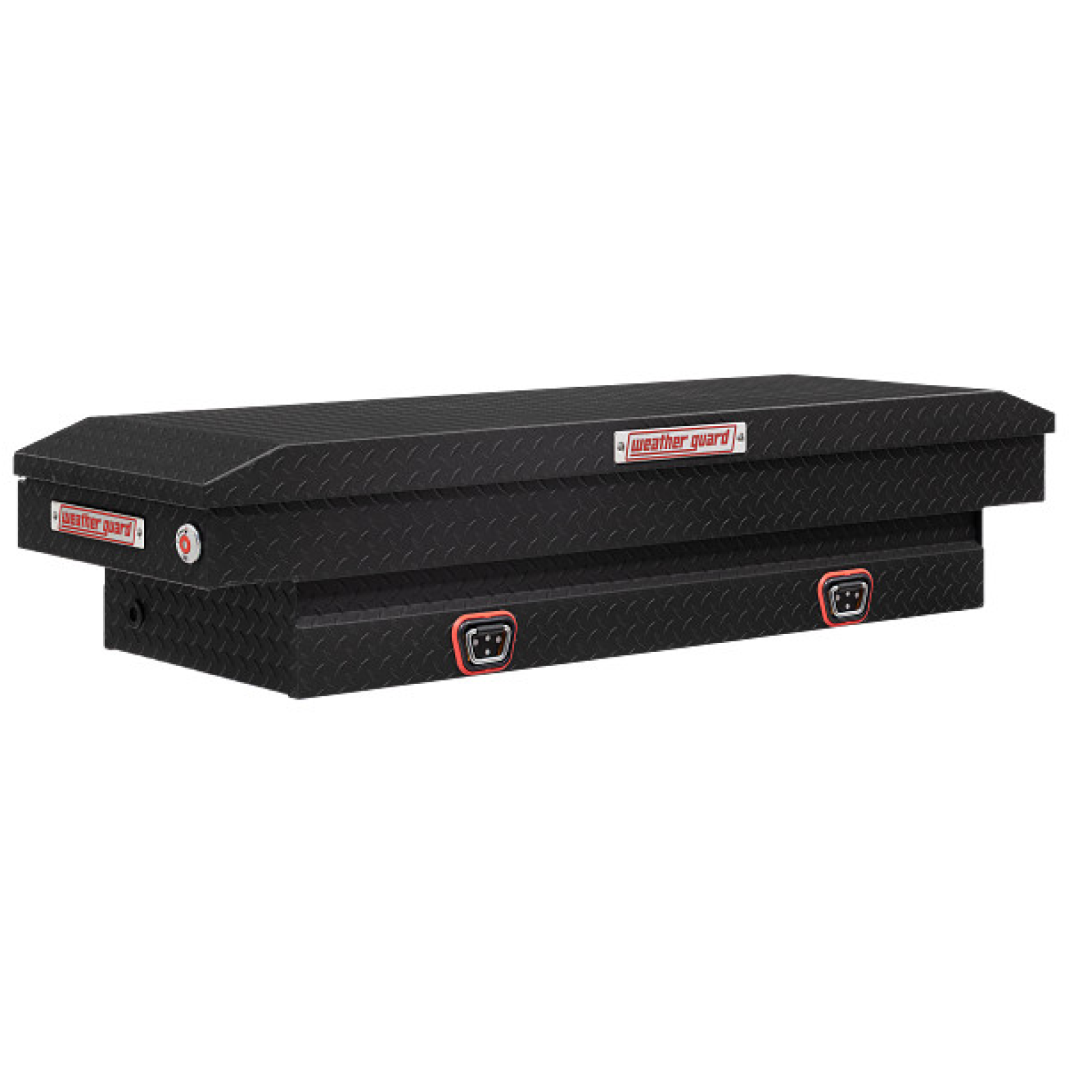 DALLAS LOCATION- WEATHER GAURD SADDLE TRUCK BOX MATTE BLACK ARMOR TUF POWDER COATED ALUMINUM SINGLE ULTRALOCK LID FOR COMPACT TRUCKS (7 UNITS)
