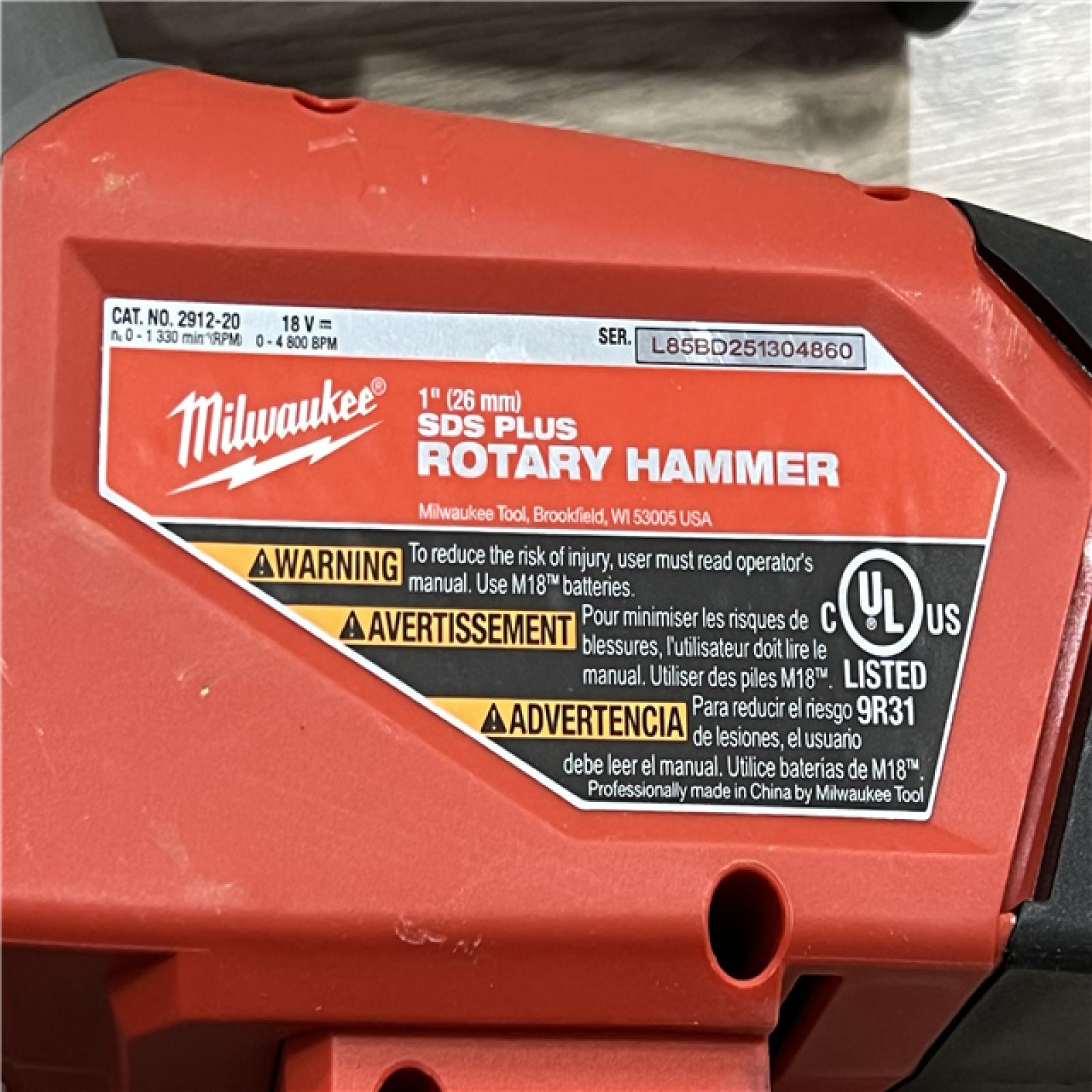 AS-IS Milwaukee FUEL 18V Lithium-Ion Brushless Cordless 1 in. SDS-Plus Rotary Hammer (Tool-Only)