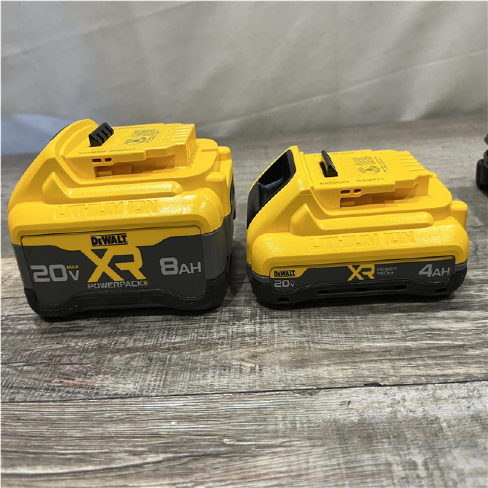 AS-IS DEWALT 20V XR Lithium-Ion Starter Pack with 8.0 Ah and 4.0 Ah Battery Packs and Charger