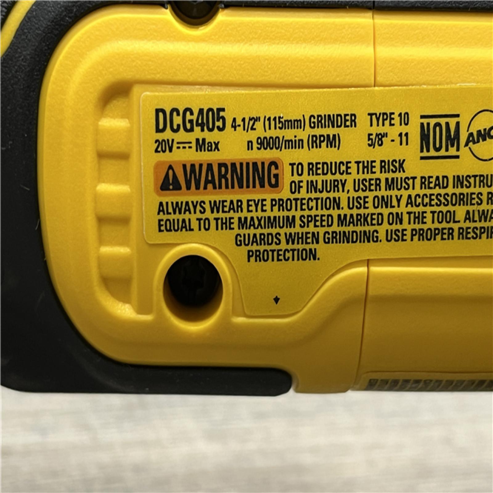 AS-IS DEWALT 20V MAX XR Cordless Brushless 4.5 in. Slide Switch Small Angle Grinder with Kickback Brake (Tool Only)