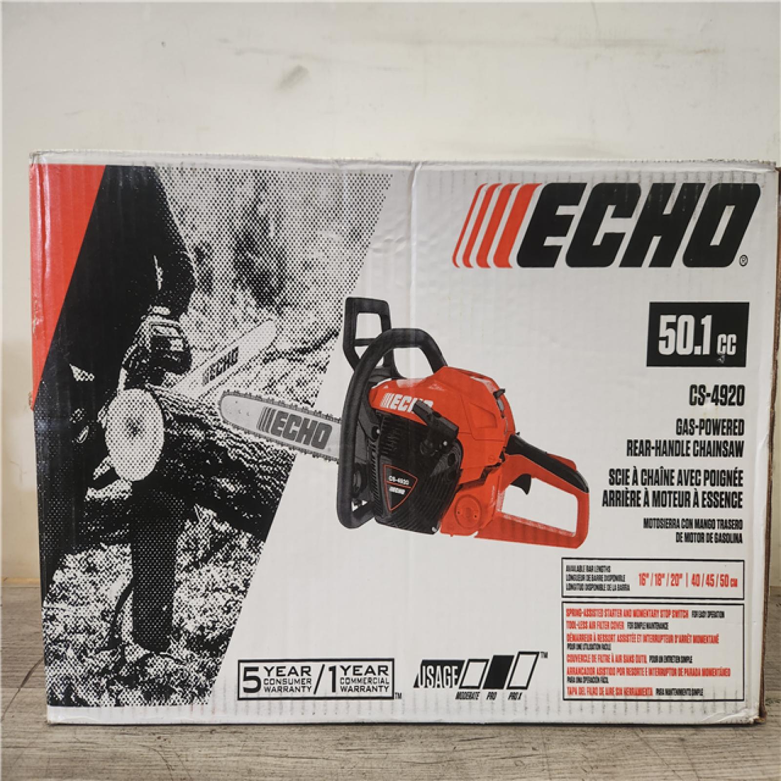 Phoenix AS-IS ECHO 20 in. 50.1 cc 2-Stroke Gas Rear Handle Chainsaw