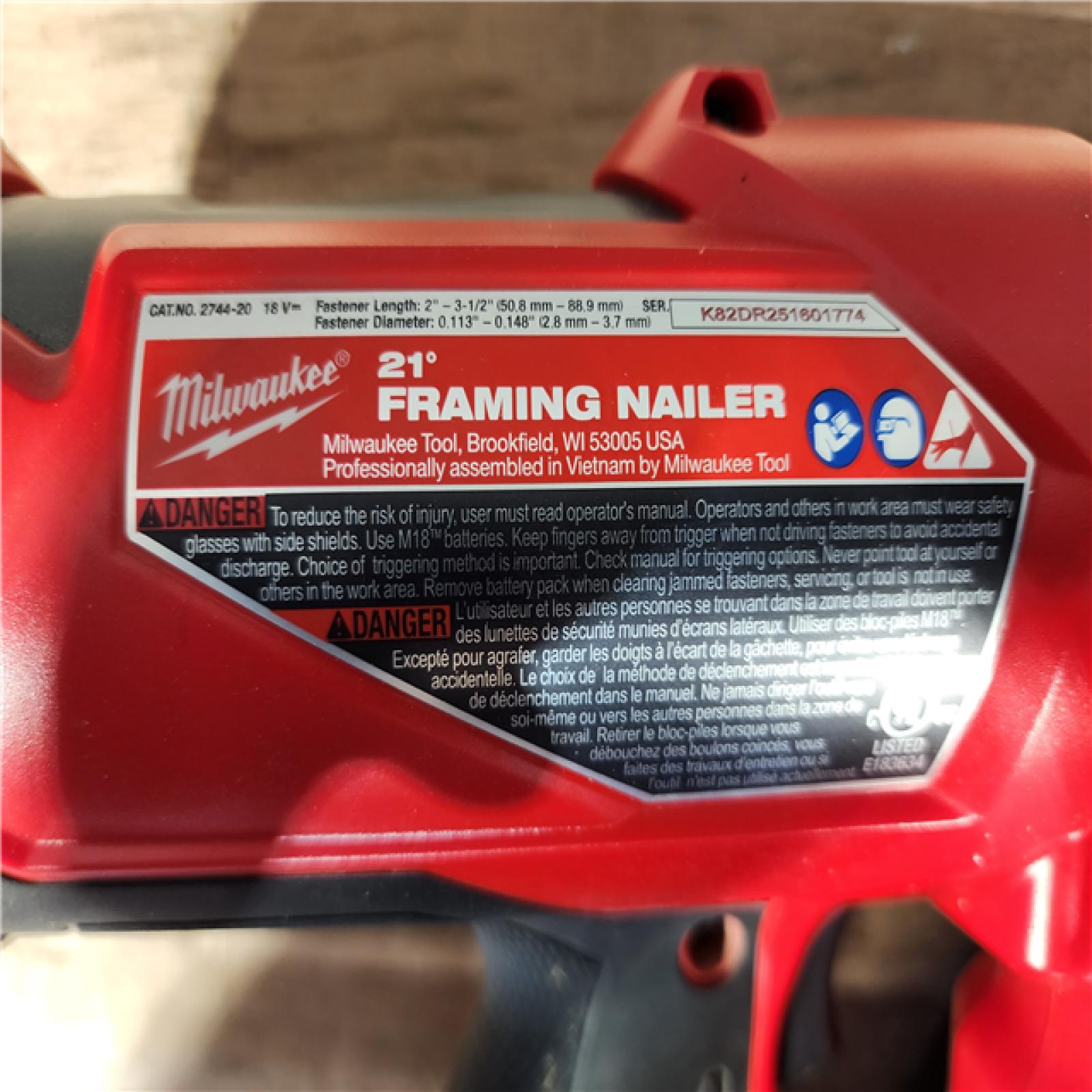 HOUSTON LOCATION - AS-IS Milwaukee FUEL 3-1/2 in. 18-Volt 21-Degree Lithium-Ion Brushless Cordless Framing Nailer (Tool-Only)
