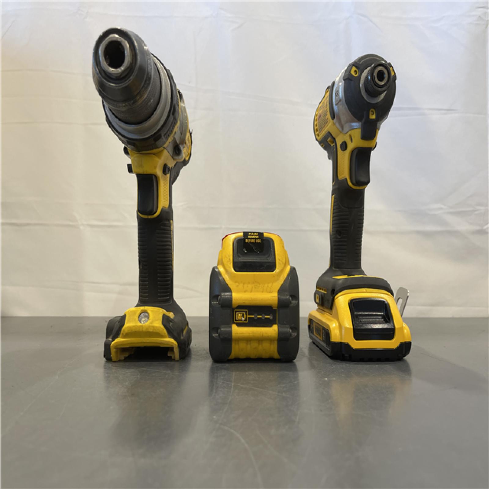 AS-IS - DEWALT 20V MAX Cordless Brushless Hammer Drill/Driver 2 Tool Combo Kit with FLEXVOLT ADVANTAGE