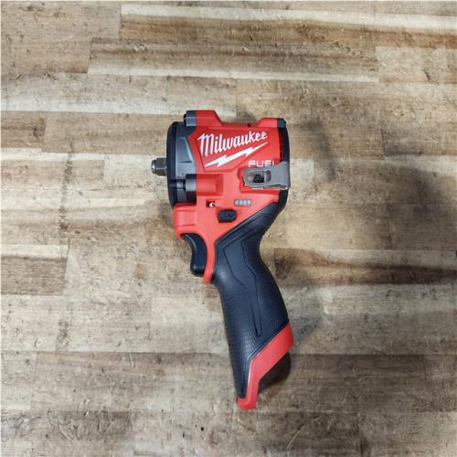 Houston Location AS-IS Milwaukee FUEL 12V Lithium-Ion Brushless Cordless Stubby 3/8 in. Impact Wrench (Tool-Only)