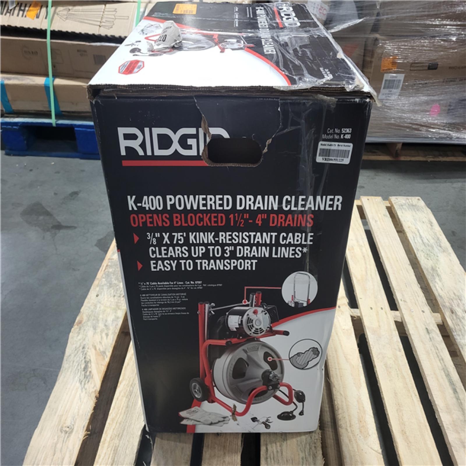 CALIFORNIA AS-IS RIDGID K400 POWERED DRAIN CLEANER