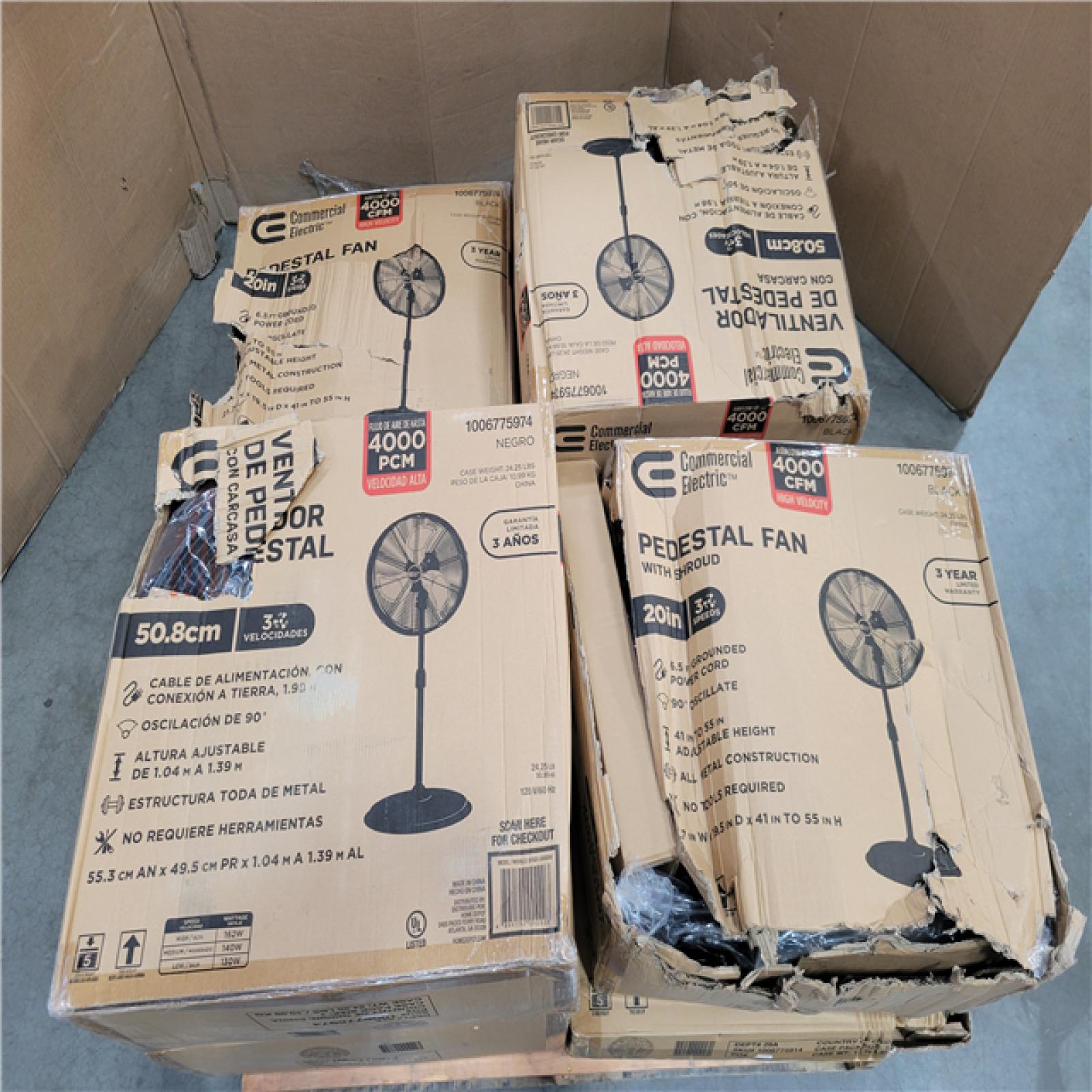 CALIFORNIA AS-IS COMMERCIAL ELECTRIC FAN PALLET