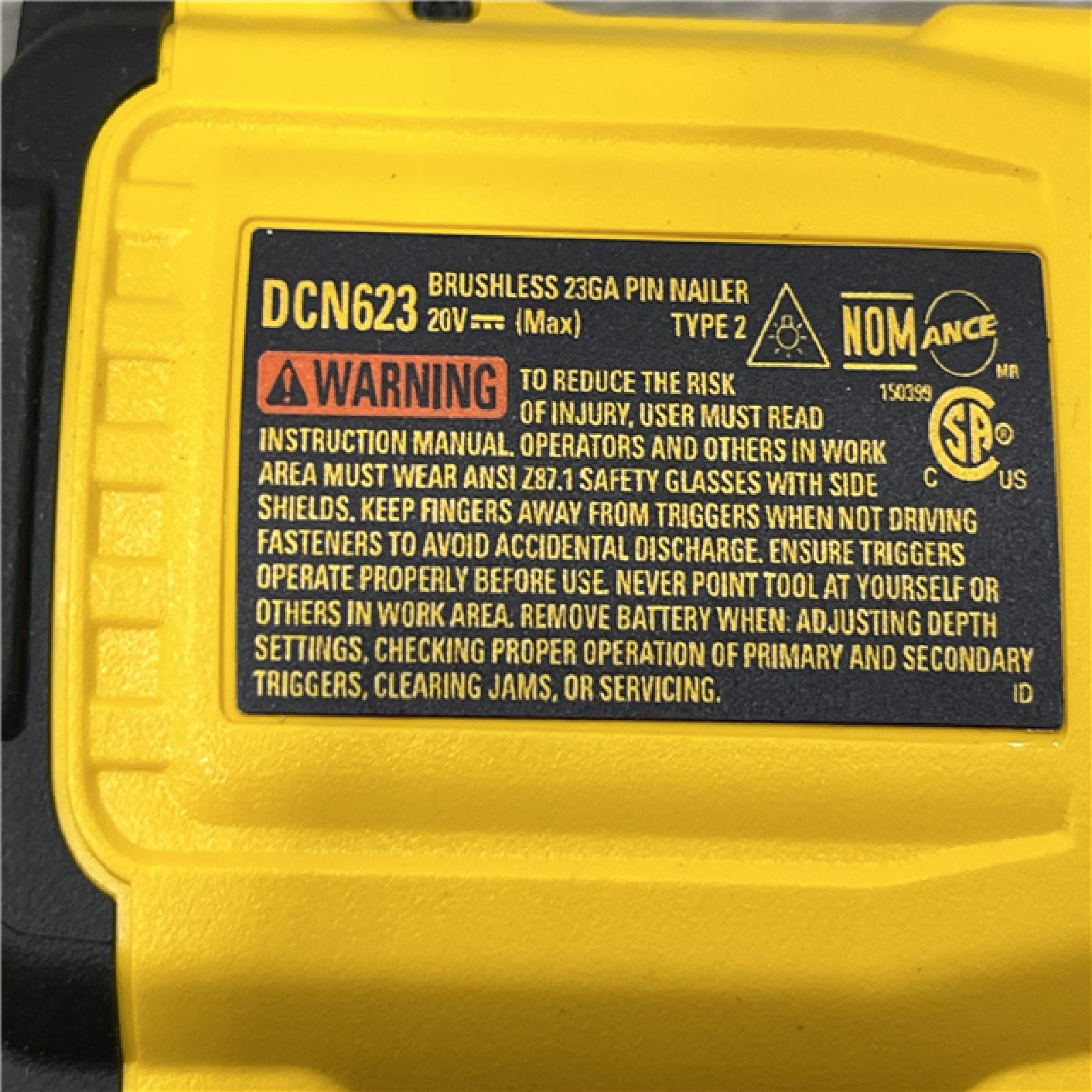 AS-IS DEWALT ATOMIC 20V MAX Lithium Ion Cordless 23 Gauge Pin Nailer (Tool Only)