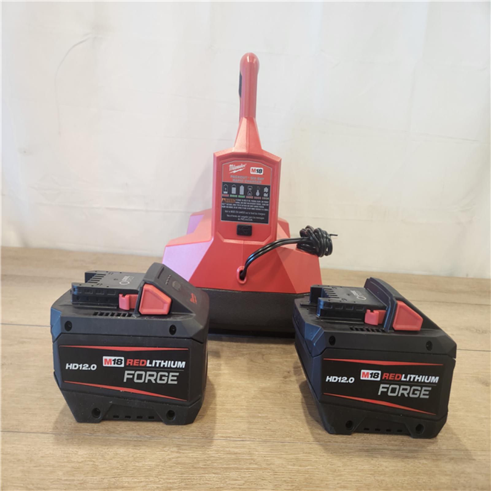 AS-IS- Milwaukee M18 18V Lithium-Ion REDLITHIUM FORGE Starter Kit with Two 12.0 Ah Battery