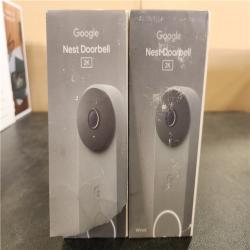 Phoenix AS-IS Google Nest Doorbell (Wired  3rd Gen) - Smart Wi-Fi Video Doorbell Camera (2-Pack)