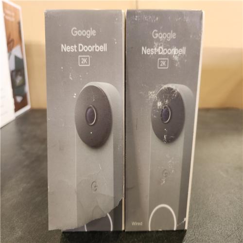 Phoenix AS-IS Google Nest Doorbell (Wired  3rd Gen) - Smart Wi-Fi Video Doorbell Camera (2-Pack)