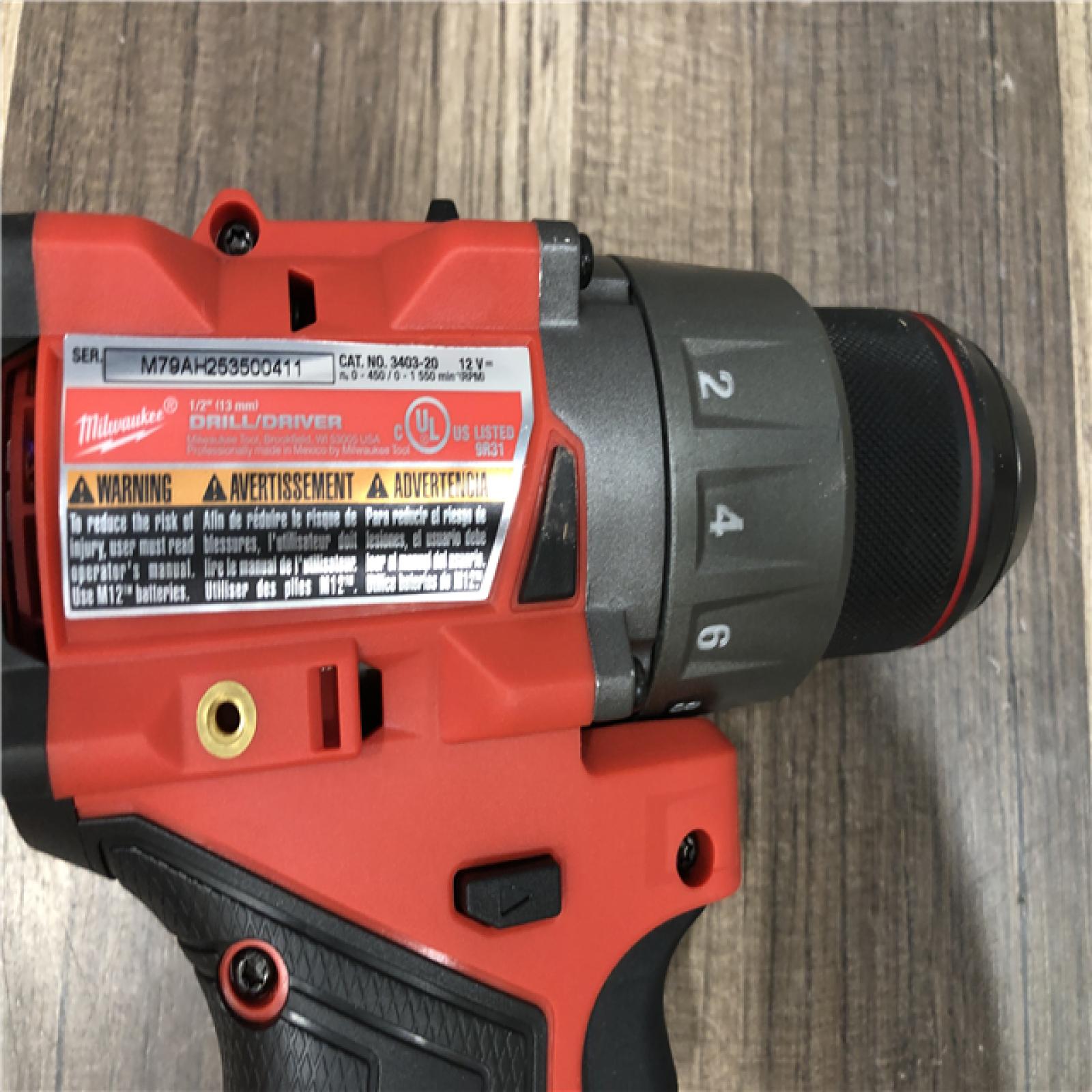 AS-IS  Milwaukee FUEL 12V Lithium-Ion Brushless Cordless 1/2 in. Drill Driver (Tool-Only)