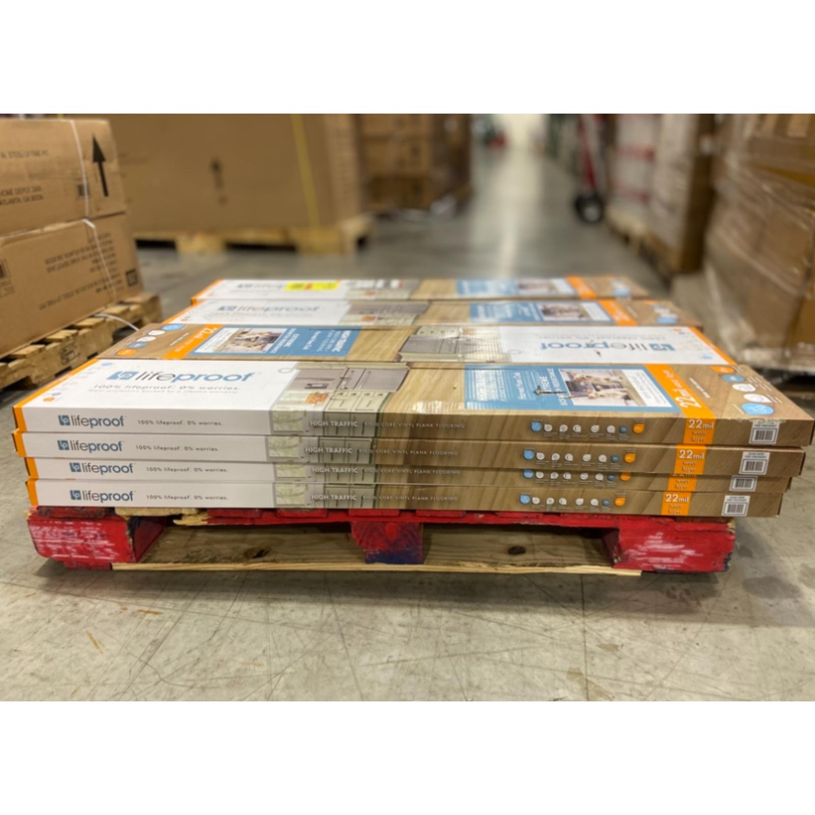 DALLAS LOCATION - Lifeproof Harvest Hues Oak 22 MIL x 9 in. W x 48 in. L Click Lock Waterproof Luxury Vinyl Plank Flooring (18 sq. ft. /case) - 16 CASES