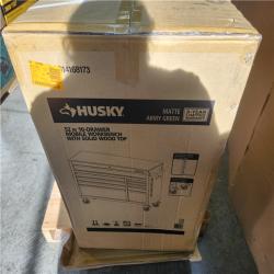 Phoenix NEW Husky Standard-Duty 52 in. W 10-Drawer Matte Army Green Mobile Workbench Cabinet with Solid Wood Top (SEALED)