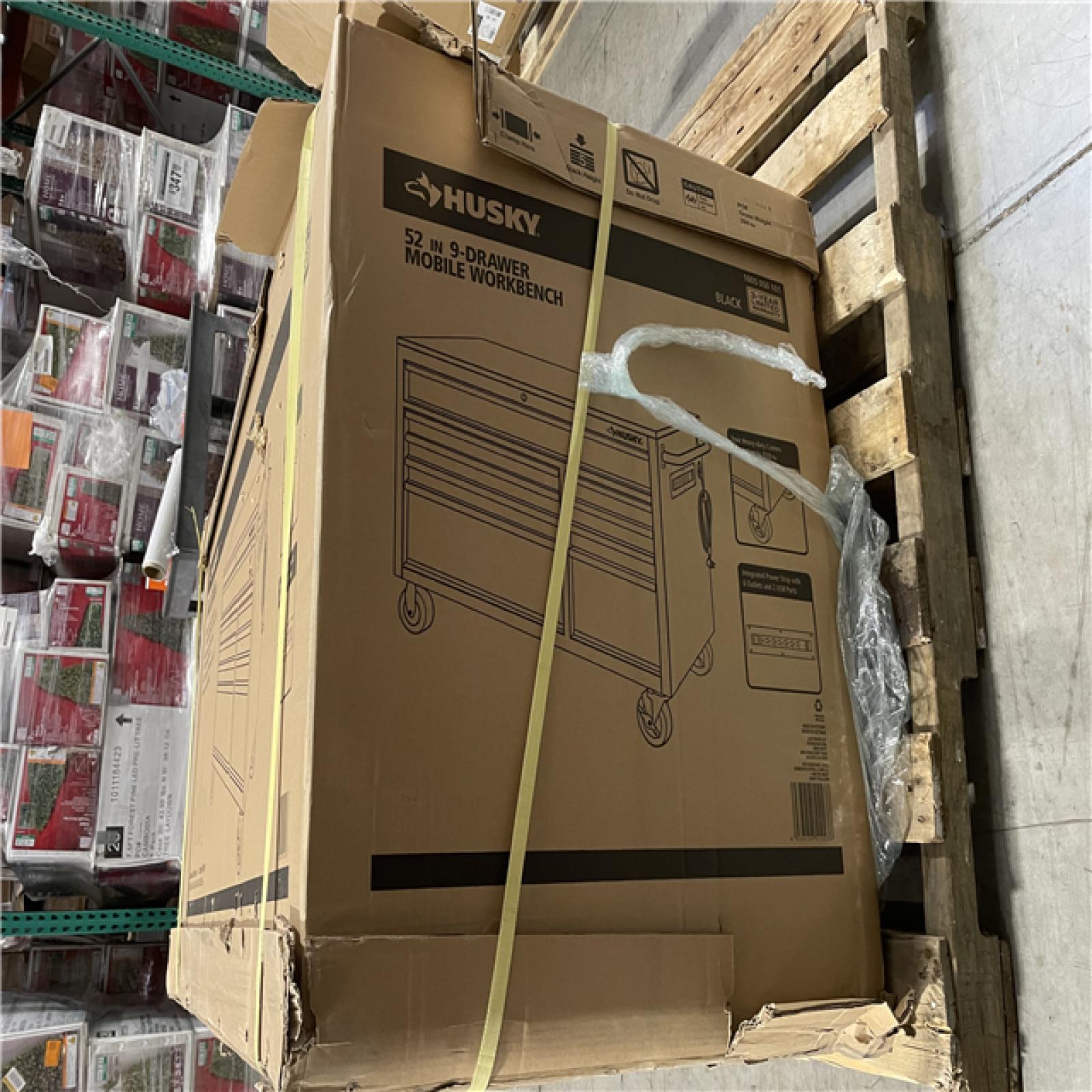 DALLAS LOCATION- AS IS- HUSKY 52IN 9 DRAWER MOBILE WORKBENCH