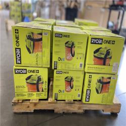 DALLAS LOCATION - RYOBI ONE+ 18V Cordless 5 Gal. Bucket Top Wet/Dry Vacuum (Tool Only) with 1/4 in. Hose and Crevice Tool (19 UNITS)