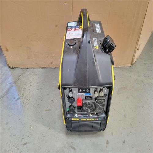 CALIFORNIA AS-IS CHAMPION 4500/3500-Watt Electric Start Gasoline/Propane Powered Dual Fuel Inverter Generator with Quiet Technology and CO Shield