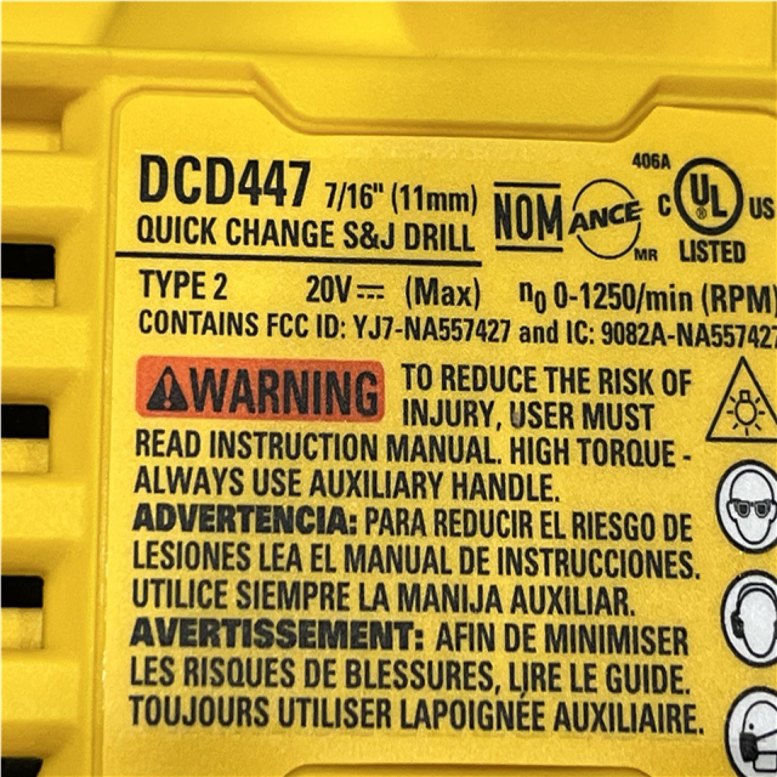 AS-IS DEWALT 20V MAX XR Lithium-Ion Brushless Cordless 7/16 in. Compact Stud & Joist Drill Kit