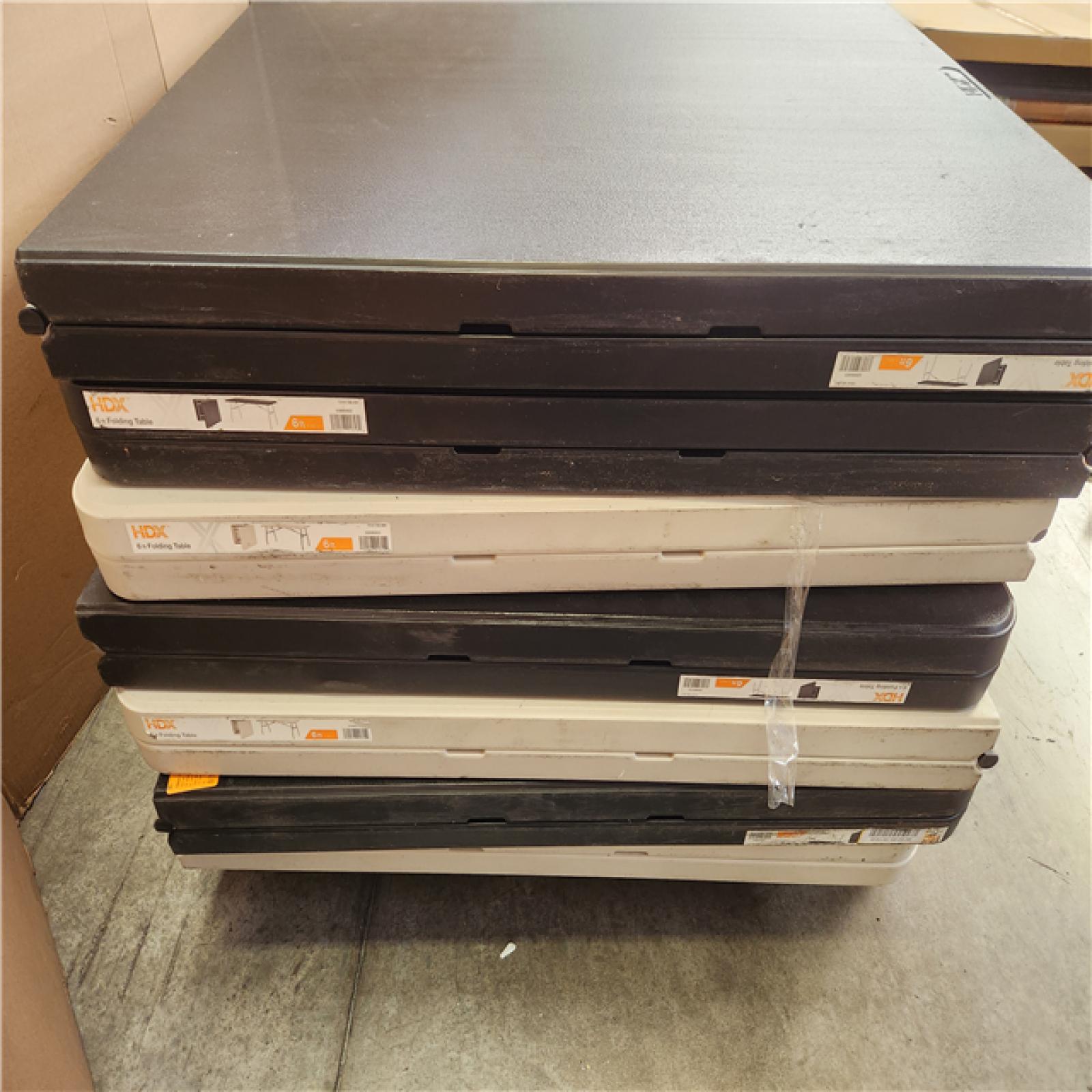 Phoenix HDX 6 ft. Rectangle Almond Resin Top Folding Utility Table Seats 6 Pallet (14-Tables)