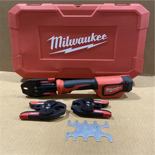 AS-IS - Milwaukee M18 18V Lithium-Ion Cordless Short Throw Press Tool Kit with 3 PEX Crimp Jaws