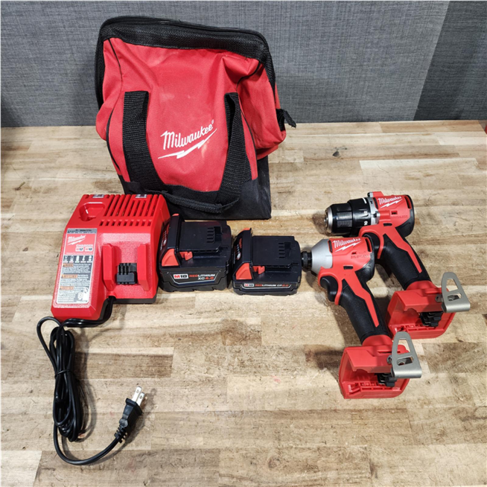HOUSTON LOCATION - AS - IS Milwaukee 18-Volt Lithium-Ion Brushless Cordless Compact Hammer Drill/Impact Combo Kit