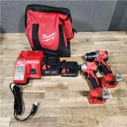 HOUSTON LOCATION - AS - IS Milwaukee 18-Volt Lithium-Ion Brushless Cordless Compact Hammer Drill/Impact Combo Kit