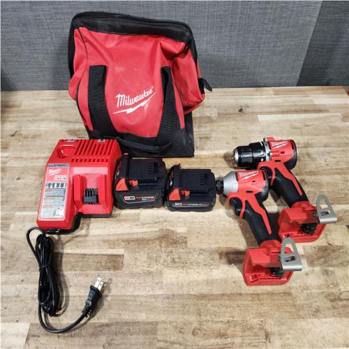 HOUSTON LOCATION - AS - IS Milwaukee 18-Volt Lithium-Ion Brushless Cordless Compact Hammer Drill/Impact Combo Kit