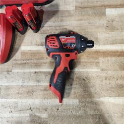 HOUSTON LOCATION - AS - IS Milwaukee 12V Lithium-Ion Cordless 1/4 in. Hex Screwdriver Kit