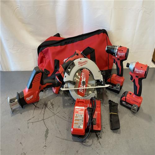AS-IS - Milwaukee M18 18-Volt Lithium-Ion Brushless Cordless Combo Kit (4-Tool)