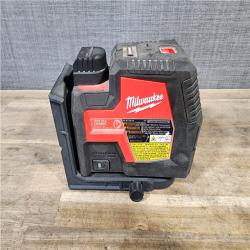 HOUSTON LOCATION - AS-IS Milwaukee-3522-20 Green Beam Laser Cross Line Plumb Point Rechargeable USB Kit (TOOL ONLY)