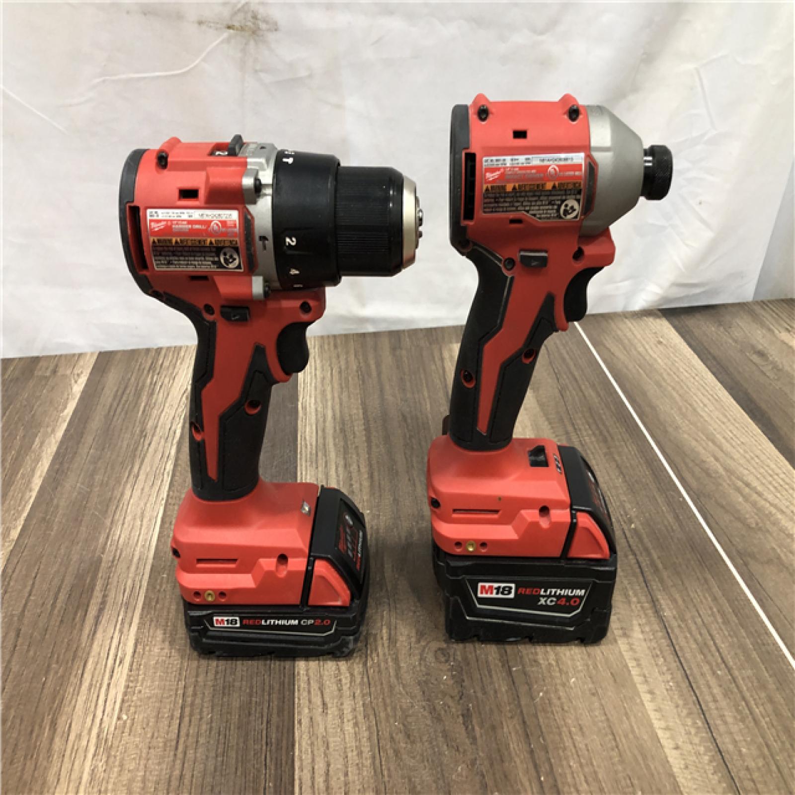 AS-IS Milwaukee 18-Volt Lithium-Ion Brushless Cordless Compact Hammer Drill/Impact Combo Kit